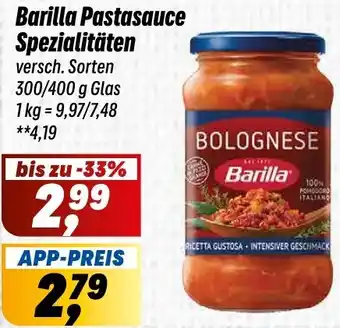 Simmel Barilla Pastasauce Spezialitäten Angebot