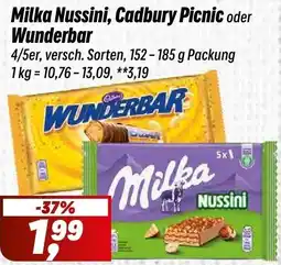 Simmel Milka Nussini, Cadbury Picnic oder Wunderbar Angebot