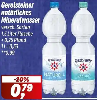 Simmel Gerolsteiner natürliches Mineralwasser Angebot