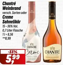 Simmel Chantré Weinbrand oder Creme Sahnelikör Angebot