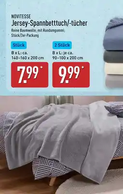 Aldi Nord Novitesse jersey-spannbetttuch/-tücher Angebot