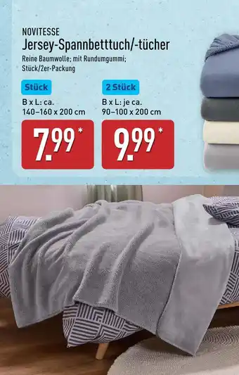 Aldi Nord Novitesse jersey-spannbetttuch/-tücher Angebot