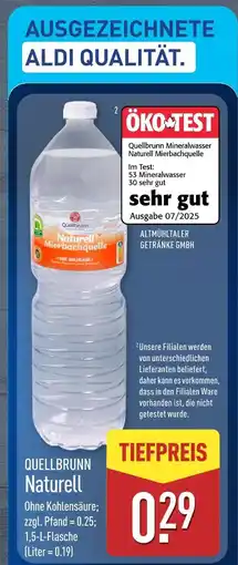Aldi Nord Quellbrunn naturell Angebot