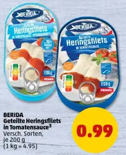 PENNY BERIDA Geteilte Heringsfilets in Tomatensauce Angebot