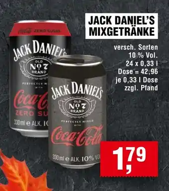 Handelshof JACK DANIEL'S MIXGETRÄNKE Angebot