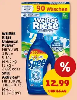 PENNY WEIßER RIESE Universal Pulver oder SPEE Aktiv Gel Angebot