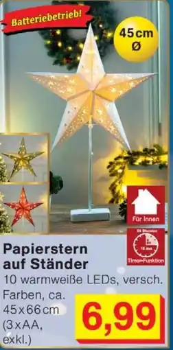 Wiglo Wunderland Papierstern auf Ständer Angebot