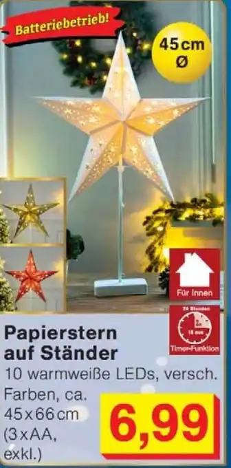 Wiglo Wunderland Papierstern auf Ständer Angebot