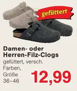 Wiglo Wunderland Damen- oder Herren-Filz-Clogs Angebot