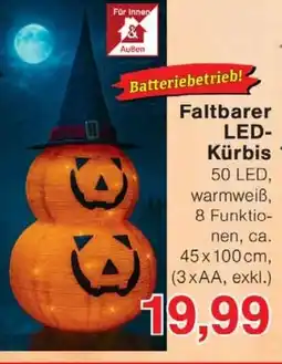 Wiglo Wunderland Faltbarer LED- Kürbis 50 LED Angebot