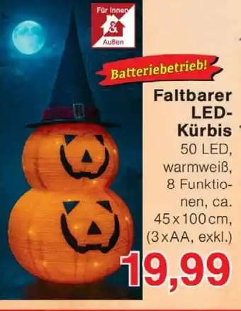Wiglo Wunderland Faltbarer LED- Kürbis 50 LED Angebot