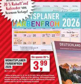 Handelshof MONATSPLANER FARBENFROH 2026 Angebot