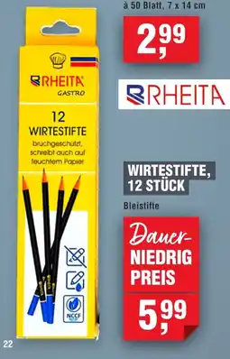 Handelshof RHEITA WIRTESTIFTE, 12 STÜCK Angebot