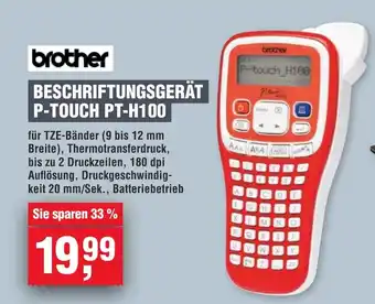 Handelshof brother BESCHRIFTUNGSGERÄT P-TOUCH PT-H100 Angebot