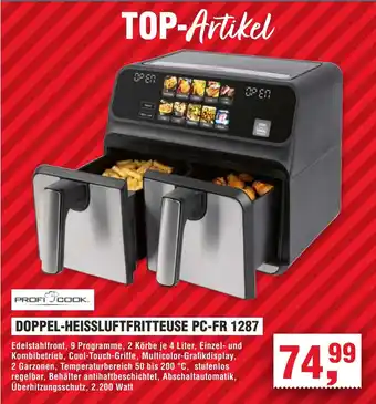 Handelshof PROFI COOK DOPPEL-HEISSLUFTFRITTEUSE PC-FR 1287 Angebot