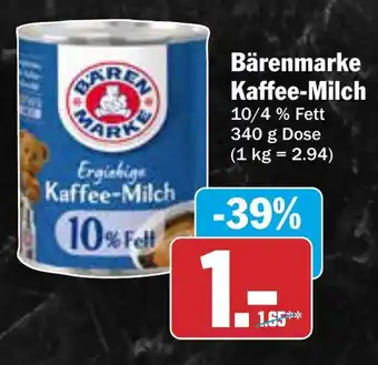 AEZ Bärenmarke Kaffee-Milch Angebot