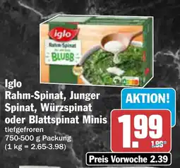 AEZ Iglo Rahm-Spinat, Junger Spinat, Würzspinat oder Blattspinat Minis Angebot