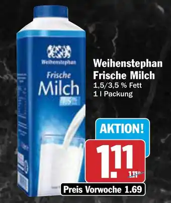 AEZ Weihenstephan Frische Milch Angebot