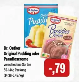 Feneberg Dr. Oetker Original Pudding oder Paradiescreme Angebot