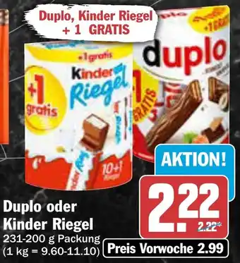 AEZ Duplo oder Kinder Riegel Angebot