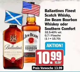 AEZ Ballantines Finest Scotch Whisky, Jim Beam Bourbon Whiskey oder Southern Comfort Angebot