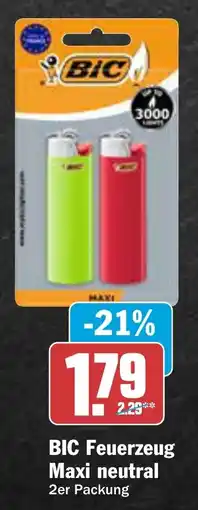 AEZ BIC Feuerzeug Maxi neutral 2er Packung Angebot