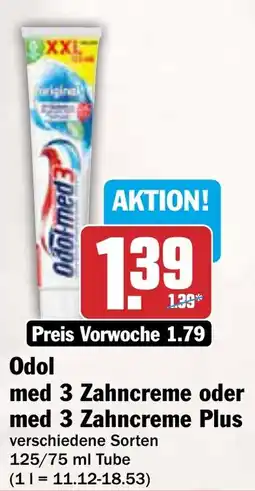 AEZ Odol med 3 Zahncreme oder med 3 Zahncreme Plus Angebot