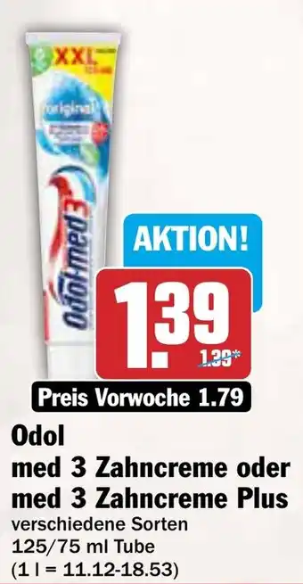 AEZ Odol med 3 Zahncreme oder med 3 Zahncreme Plus Angebot