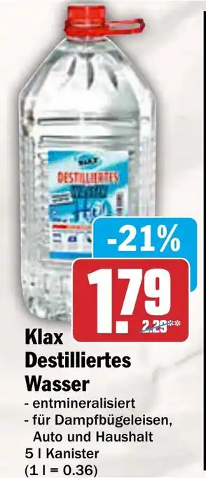 AEZ Klax Destilliertes Wasser Angebot