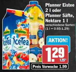 AEZ Pfanner Eistee oder Pfanner Säfte, Nektare Angebot