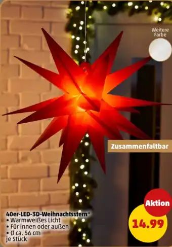 PENNY 40er-LED-3D-Weihnachtsstern Angebot