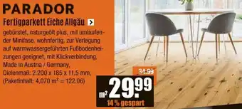 V Baumarkt PARADOR Fertigparkett Eiche Allgäu Angebot