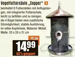 V Baumarkt Vogelfuttersäule „Copper" Angebot