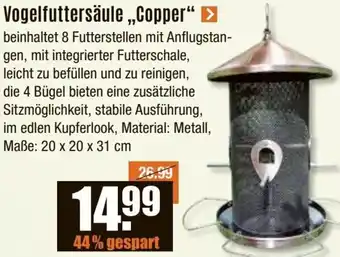 V Baumarkt Vogelfuttersäule „Copper" Angebot