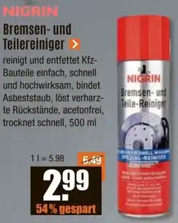 V Baumarkt NIGRIN Bremsen- und Teilereiniger Angebot