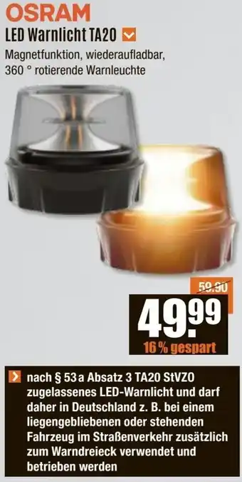 V Baumarkt OSRAM LED Warnlicht TA20 Angebot