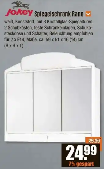 V Baumarkt jokey Spiegelschrank Rano Angebot