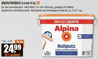 V Baumarkt Alpina Rollputz 0,5 mm Angebot