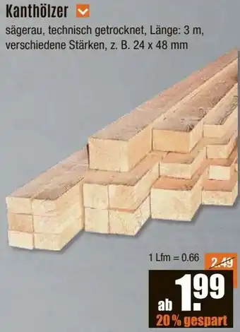 V Baumarkt Kanthölzer Angebot