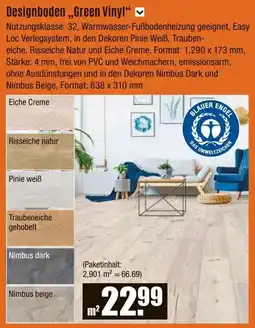 V Baumarkt Designboden ,,Green Vinyl" Angebot