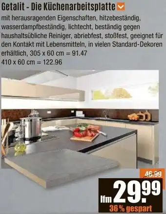 V Baumarkt Getalit - Die Küchenarbeitsplatte Angebot