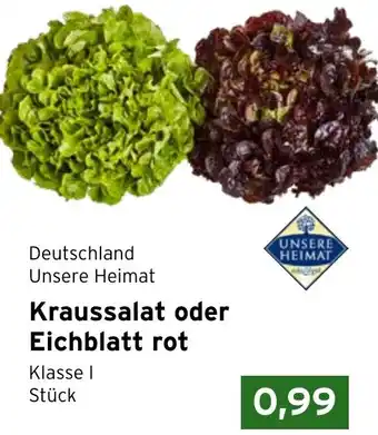 CAP Markt Unsere Heimat Kraussalat oder Eichblatt rot Angebot