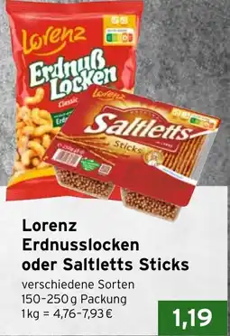 CAP Markt Lorenz Erdnusslocken oder Saltletts Sticks Angebot