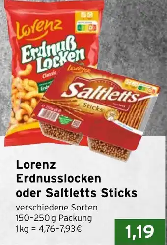 CAP Markt Lorenz Erdnusslocken oder Saltletts Sticks Angebot