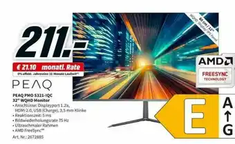 MediaMarkt Peaq Pmo S321-iqc 32" Wqhd Monitor Angebot