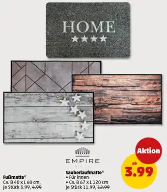 PENNY EMPIRE Fußmatte oder Sauberlaufmatte Angebot