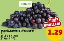 PENNY Dunkle, kernlose Tafeltrauben Angebot
