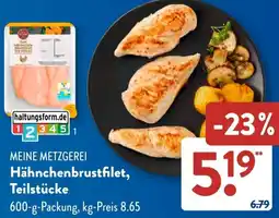 Aldi Süd MEINE METZGEREI Hähnchenbrustfilet, Teilstücke Angebot