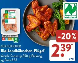 Aldi Süd NUR NUR NATUR Bio-Landhähnchen-Flügel Angebot