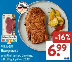 Aldi Süd FAIR & GUT Rumpsteak Angebot